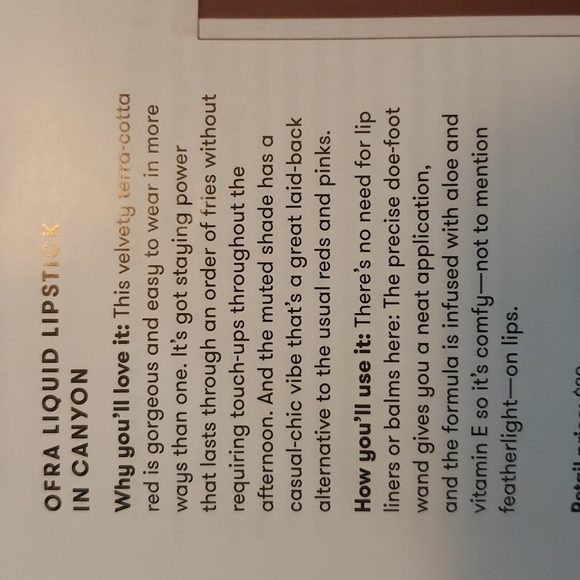 OFRA Long Lasting Liquid Lipstick Canyon New Unused - Picture 4 of 4